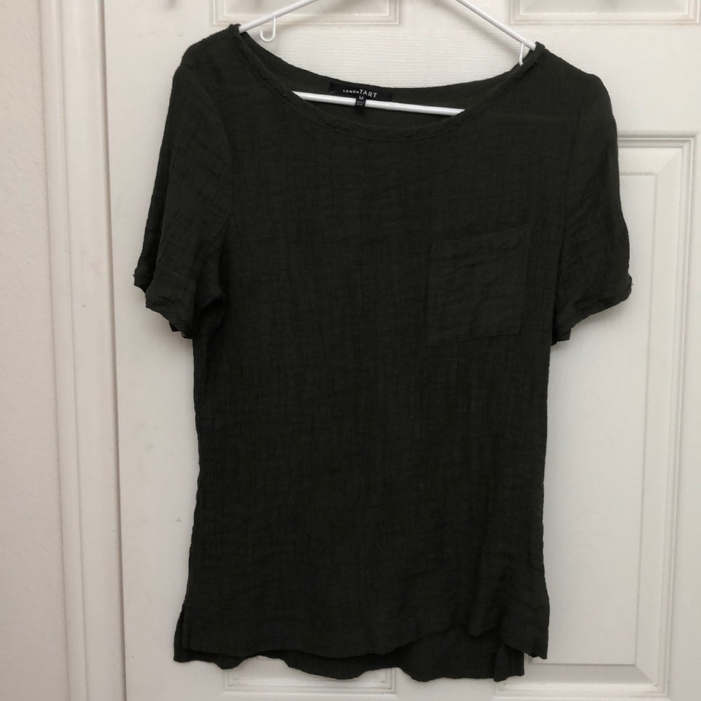 Lemon tart deep olive tee